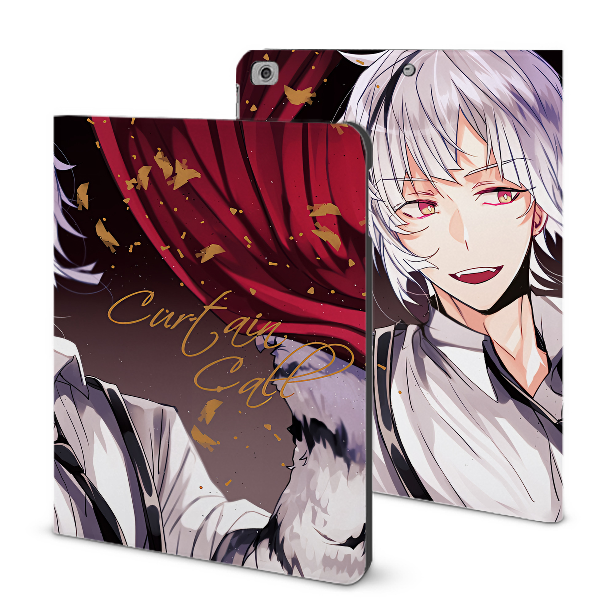 （画像用） 文豪ストレイドッグス Bungo Stray Dogs IPad ケース ブック型 PUレザー TPU 耐衝撃 軽量 薄型 ペン収納なし 全面保護 IPad 各モデル対応